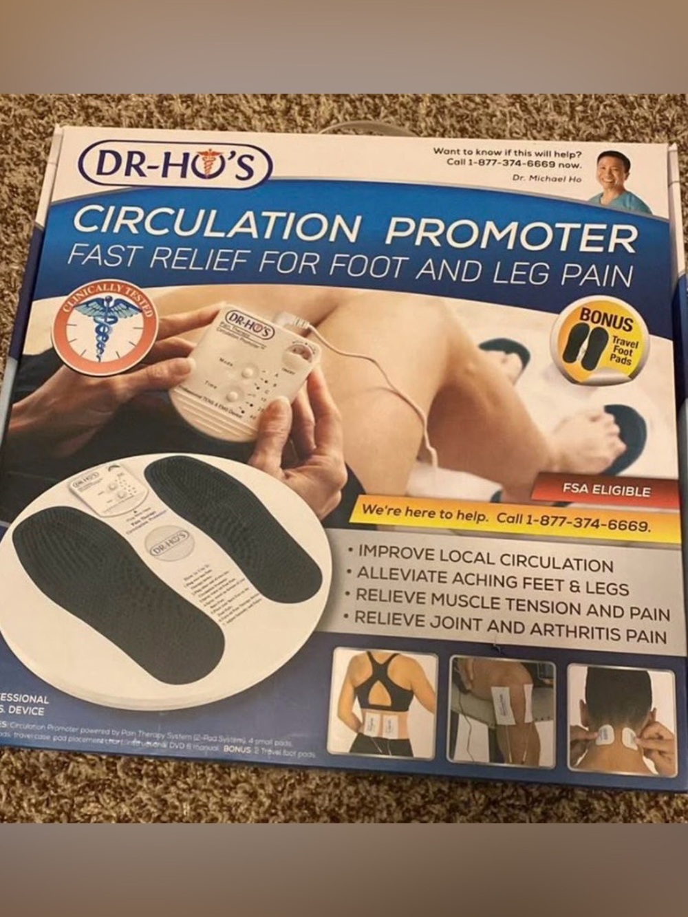 Circulation Promoter Foot & Leg Pain Relief - Black/White